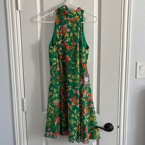 Vince Camuto Green Floral Dress
